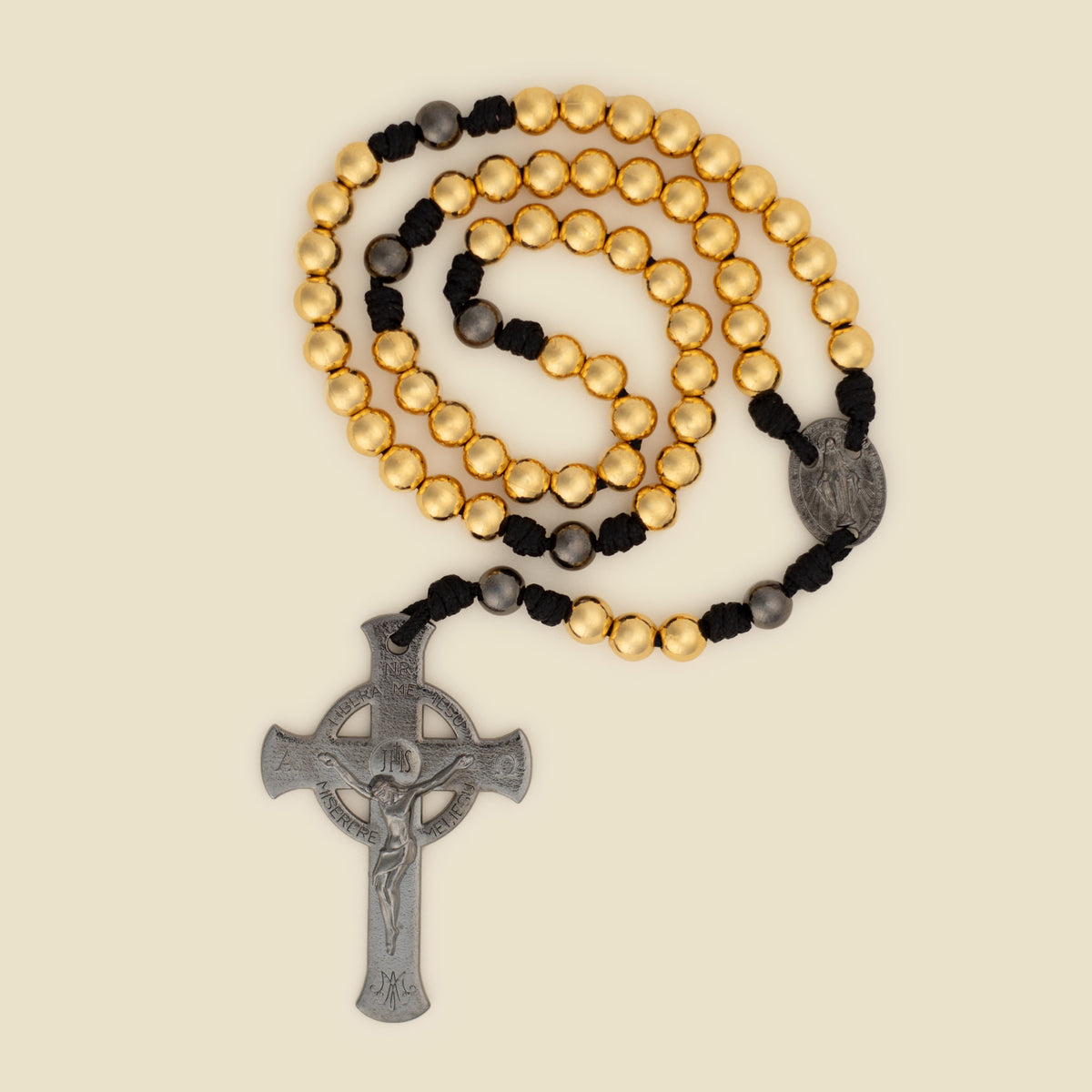 Lifetime Rosaries, Deliverance Cross Gold Rosary –