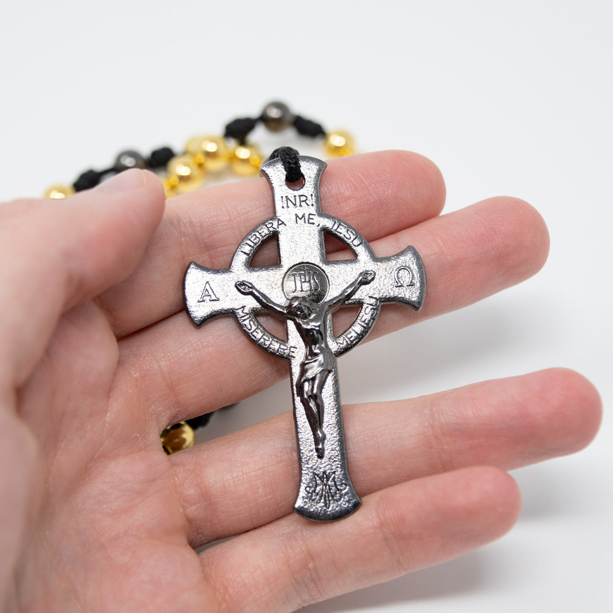 Lifetime Rosaries, Deliverance Cross Rosary, Gold - scapulars.com®