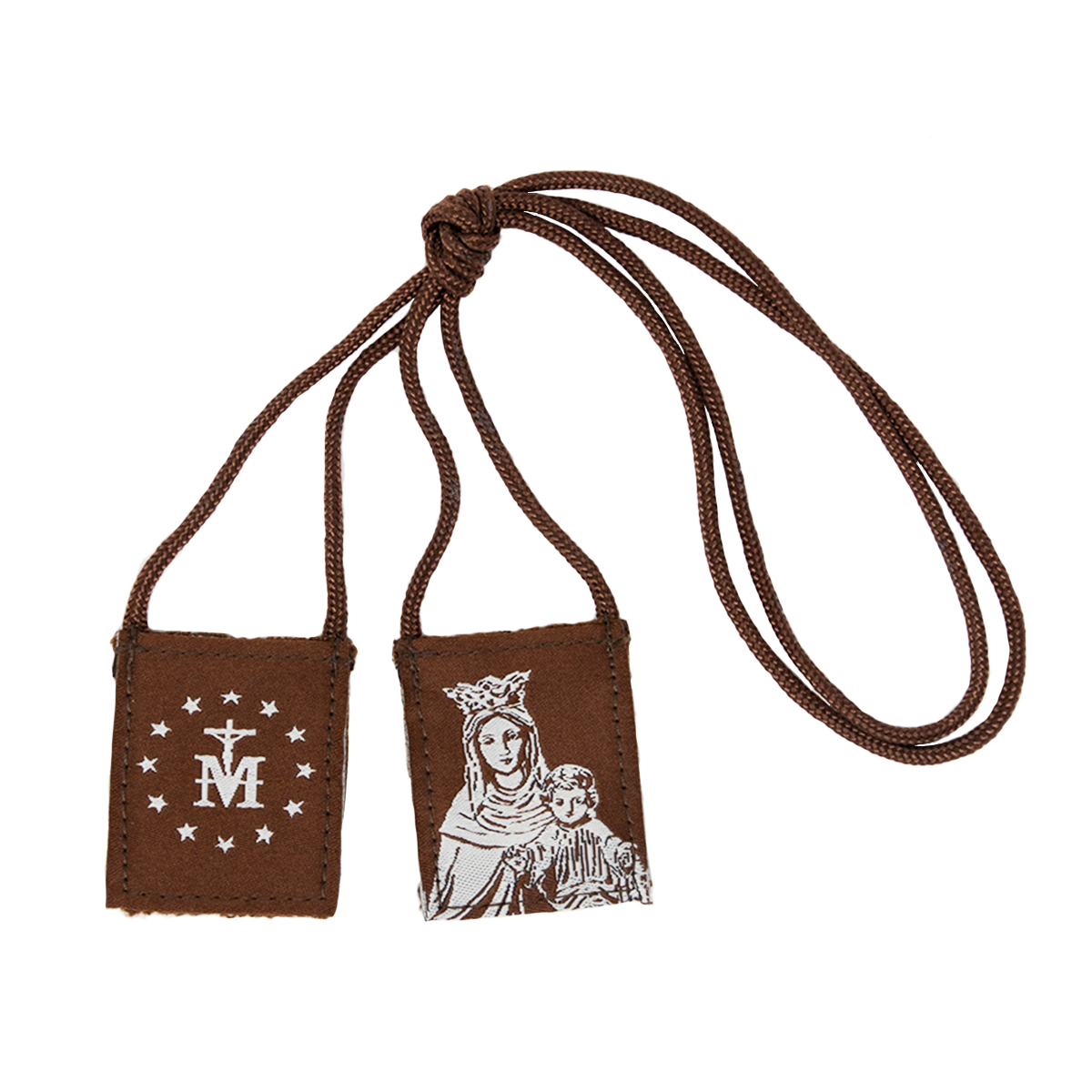 Premium Brown Scapular, Brown & Cream, Our Lady of Mt. Carmel - scapulars.com®