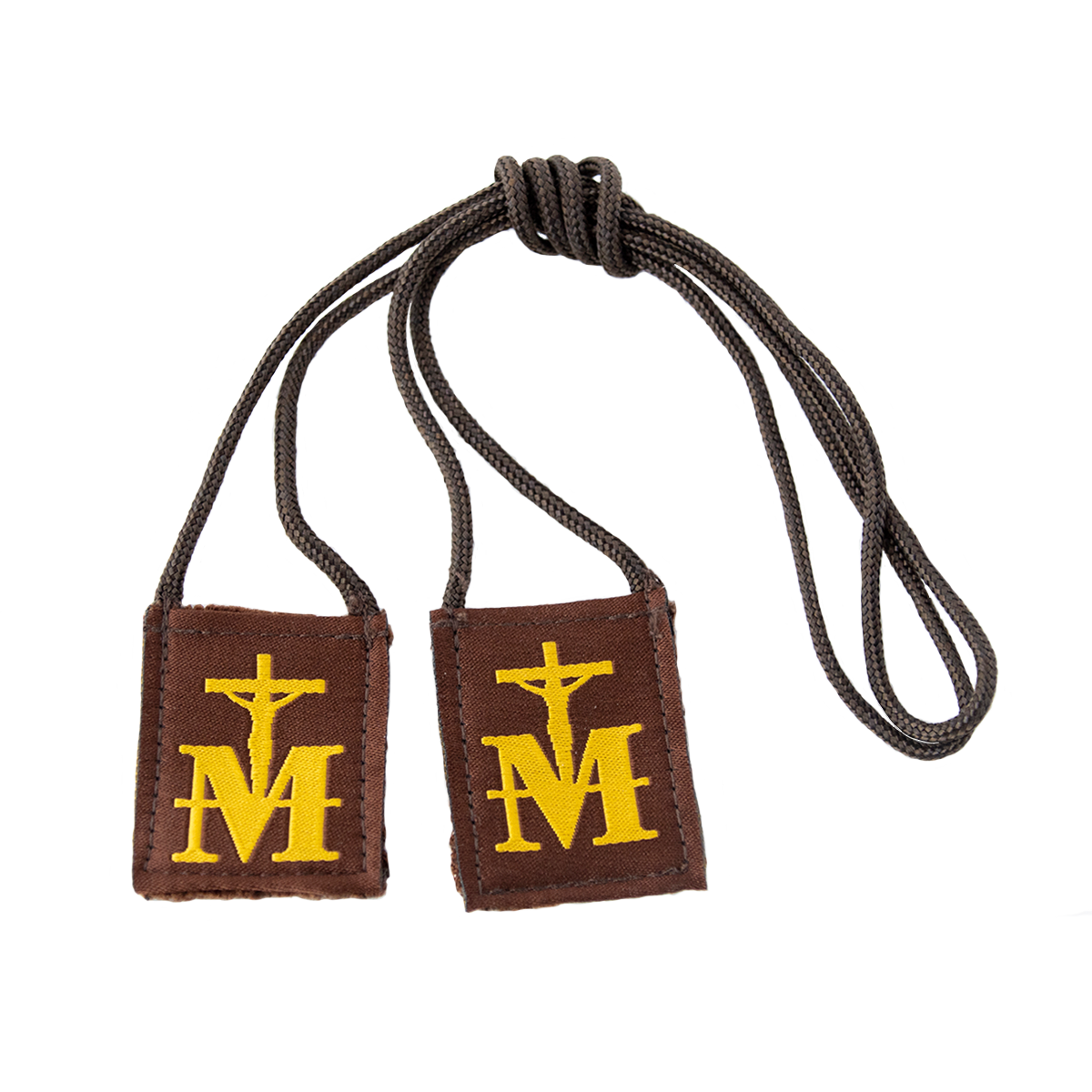 Premium Brown Scapular, Brown & Gold - scapulars.com®