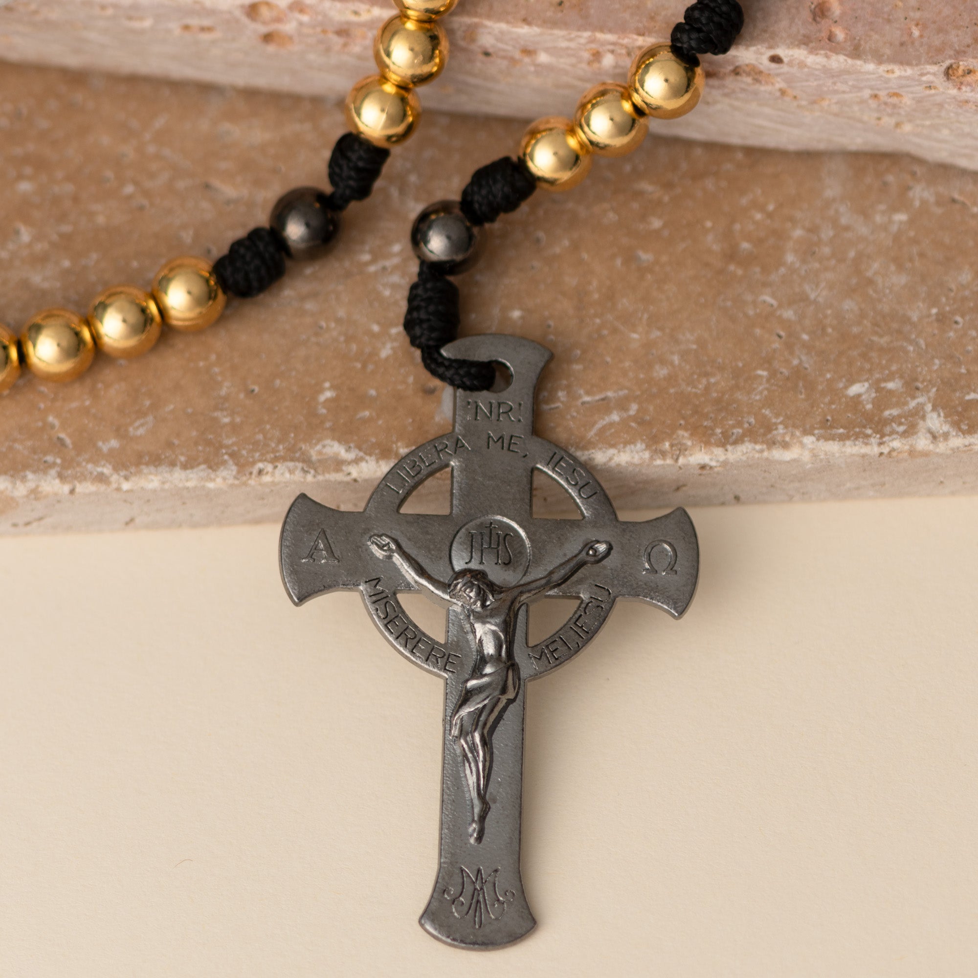 Lifetime Rosaries, Deliverance Cross Gold Rosary – scapulars.com®