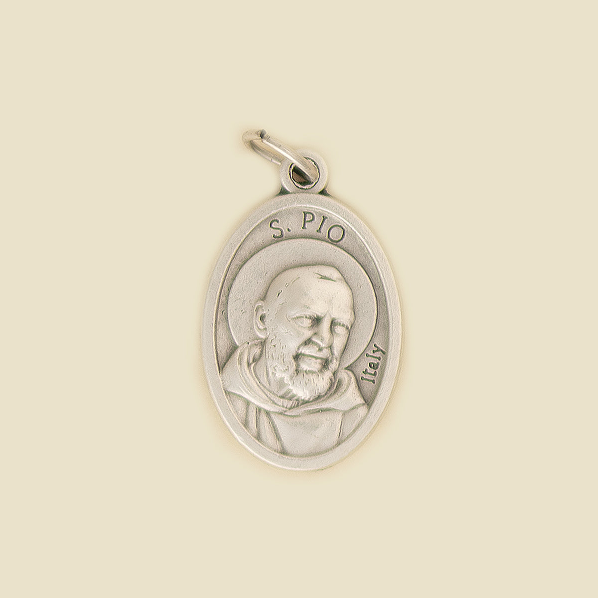 Collana Con Ciondolo San Pio Da Padre Pio In Argento 925 – Catena 42 Cm, Pendente 22x15 Mm, Certificato Di Garanzia Incluso