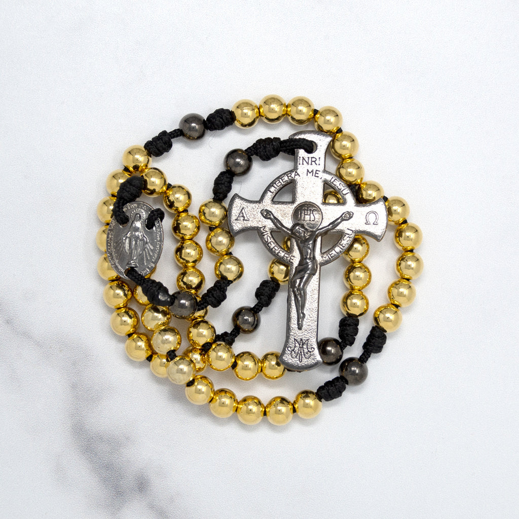 Lifetime Rosaries, Deliverance Cross Rosary, Gold - scapulars.com®